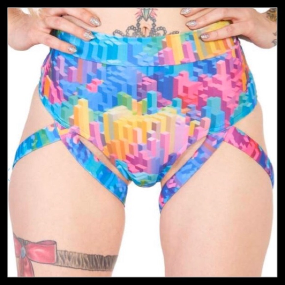 🌟 Rave Festival Cyber Space Booty Shorts